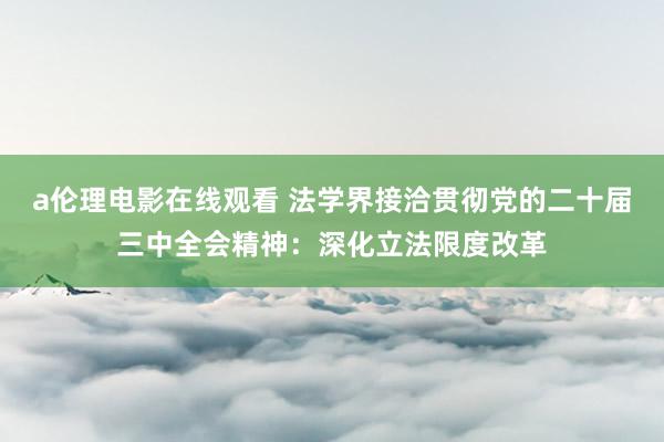 a伦理电影在线观看 法学界接洽贯彻党的二十届三中全会精神：深化立法限度改革