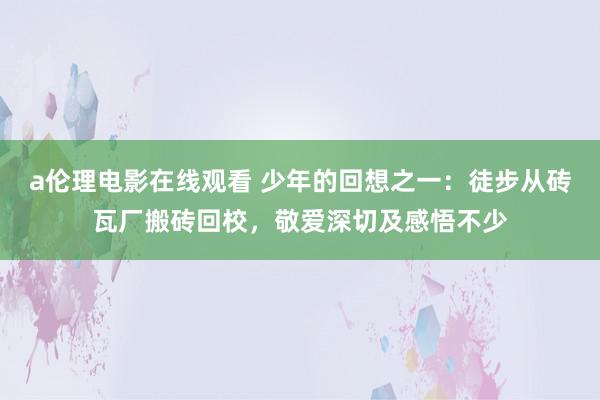 a伦理电影在线观看 少年的回想之一：徒步从砖瓦厂搬砖回校，敬爱深切及感悟不少