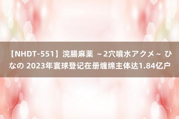 【NHDT-551】浣腸麻薬 ～2穴噴水アクメ～ ひなの 2023年寰球登记在册缠绵主体达1.84亿户