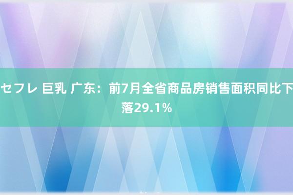 セフレ 巨乳 广东：前7月全省商品房销售面积同比下落29.1%